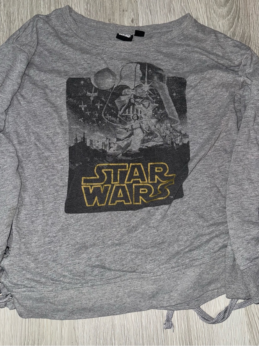 Star Wars Gray Tee with Gold Logo Print